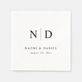 Serviette En Papier Mariage moderne simple et minimaliste (Devant)