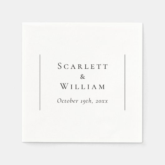 Serviette En Papier Mariage moderne simple Napkin (Devant)