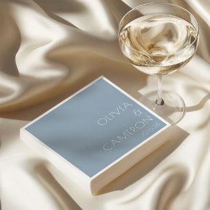 Serviette En Papier Mariage moderne simple personnalisé bleu rouillé