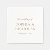 Serviette En Papier Mariage moderne Sophia Gold (Devant)