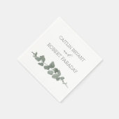 Serviette En Papier Mariage moderne verdure (Coin)