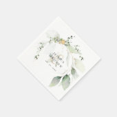 Serviette En Papier Mariage moderne vert et or Eucalyptus (Coin)
