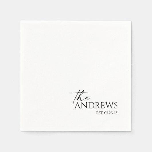 Serviette En Papier Mariage moderne Whimsy personnalisées serviettes (Devant)