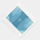 Serviette En Papier Mariage Monogram Napkins | Turquoise tropical (Coin)