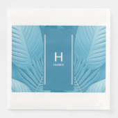Serviette En Papier Mariage Monogram Napkins | Turquoise tropical (Devant)