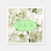 Serviette En Papier Mariage Monogram White Hydrangea (Devant)