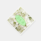 Serviette En Papier Mariage Monogram White Hydrangea (Coin)