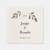 Serviette En Papier Mariage monogramme botanique rustique (Devant)
