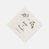 Serviette En Papier Mariage monogramme botanique rustique (Coin)
