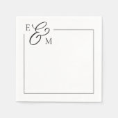 Serviette En Papier Mariage Monogramme classique Napkin (Devant)