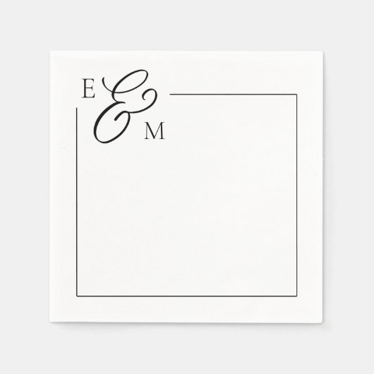 Serviette En Papier Mariage Monogramme classique Napkin (Devant)