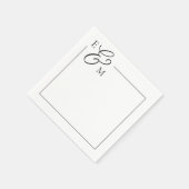 Serviette En Papier Mariage Monogramme classique Napkin (Coin)