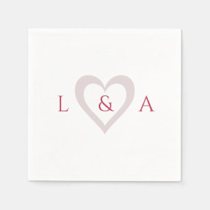 Serviette En Papier Mariage Monogramme Coeur 2 Initiales