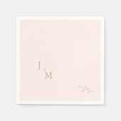 Serviette En Papier Mariage monogramme de feuillage transparent (Devant)