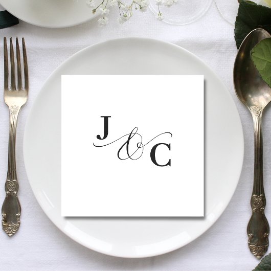 Serviette En Papier Mariage Monogramme Esperluette