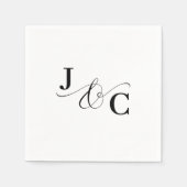 Serviette En Papier Mariage Monogramme Esperluette (Devant)