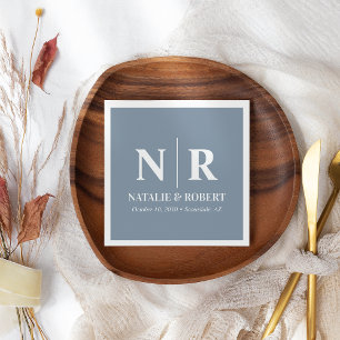 Serviette En Papier Mariage Monogramme Initiales De Mariée Et De Salle