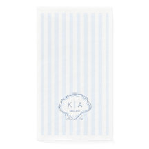 Mariage Monogramme Littoral Moderne Bleu Et Blanc