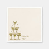 Serviette En Papier Mariage Monogramme manuscrit de Champagne Tower Go (Devant)