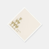 Serviette En Papier Mariage Monogramme manuscrit de Champagne Tower Go (Coin)