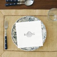 Mariage monogramme minimaliste de coquillage de co