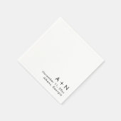 Serviette En Papier Mariage Monogramme moderne (Coin)