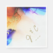 Serviette En Papier Mariage Monogramme moderne et dynamique (Devant)