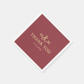 Serviette En Papier Mariage monogramme moderne simple et élégant (Coin)