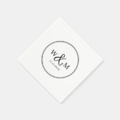 Serviette En Papier Mariage monogramme moderne simple et élégant (Coin)