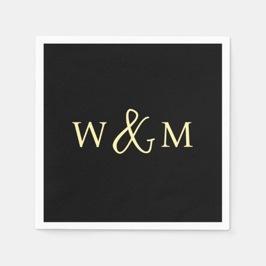 Serviette En Papier Mariage monogramme moderne simple et élégant (Devant)