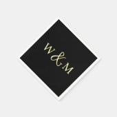 Serviette En Papier Mariage monogramme moderne simple et élégant (Coin)