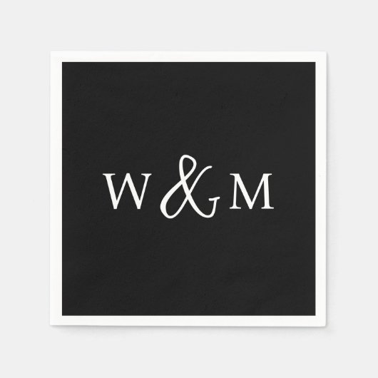 Serviette En Papier Mariage monogramme moderne simple et élégant (Devant)