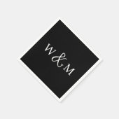 Serviette En Papier Mariage monogramme moderne simple et élégant (Coin)