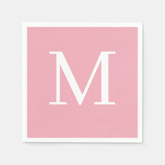 Serviette En Papier Mariage monogramme Napkin Blush Design (Devant)