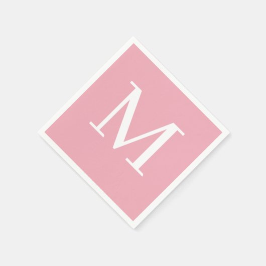 Serviette En Papier Mariage monogramme Napkin Blush Design (Coin)