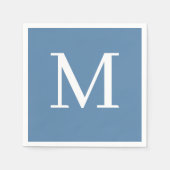 Serviette En Papier Mariage monogramme Napkin Dusty Blue Design (Devant)