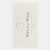 Serviette En Papier mariage monogramme or classique romantique (Devant)