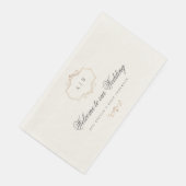 Serviette En Papier mariage monogramme or classique romantique (Coin)