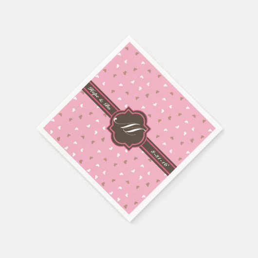 Serviette En Papier Mariage Monogramme personnalisé (Coin)