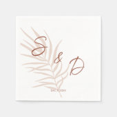 Serviette En Papier Mariage monogramme personnalisé (Devant)
