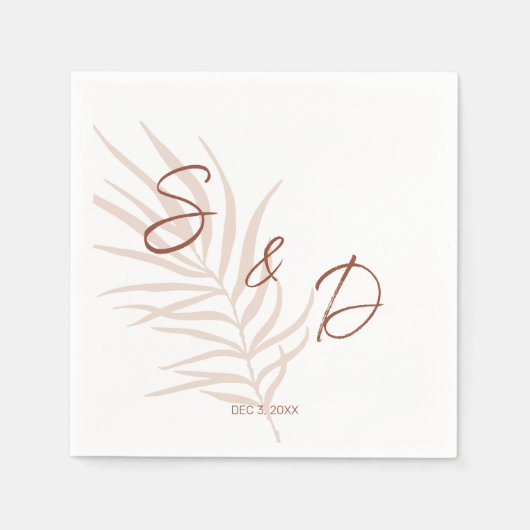 Serviette En Papier Mariage monogramme personnalisé (Devant)