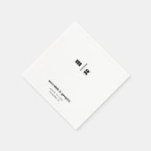 Serviette En Papier Mariage Monogramme personnalisé minimaliste modern (Coin)