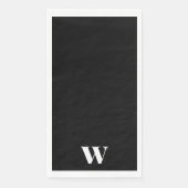 Serviette En Papier Mariage Monogramme Personnalisé Noir & Blanc (Devant)