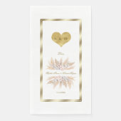 Serviette En Papier Mariage Monogramme Rose de Grass Pampas Orchidée B (Devant)