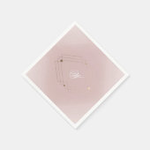 Serviette En Papier Mariage Monogramme rose Rose doré classique (Coin)