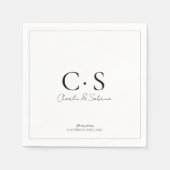 Serviette En Papier Mariage monogramme simple (Devant)