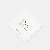 Serviette En Papier Mariage monogramme simple (Coin)