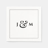 Serviette En Papier Mariage Monogramme Simple (Devant)