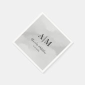 Serviette En Papier Mariage Monogramme Simple Classique Traditionnel (Coin)