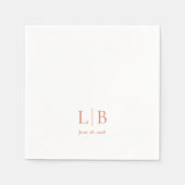 Serviette En Papier Mariage monogramme simple et minimal de agrumes (Devant)